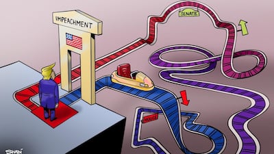 Our cartoonist Shadi Ghanim's take on US President Donald Trump's ongoing impeachment proceedings.