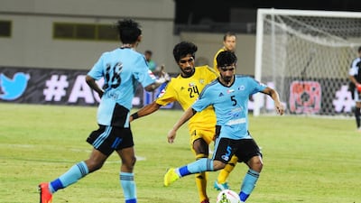 The temperamental Baniyas midfielder Amer Abdulrahman had a flare-up with his coach in the game against Kalba. Mohideen / Al Ittihad