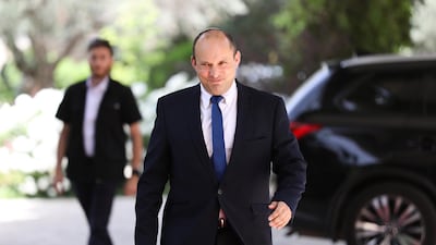 Leader of the Yemina party, Naftali Bennett enters the residence of President Reuven Rivlin, in Jerusalem, Israel. EPA