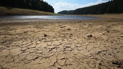 The dried bed of Howden Reservoir, central England, which is at only 48 per cent of its storage capacity. EPA