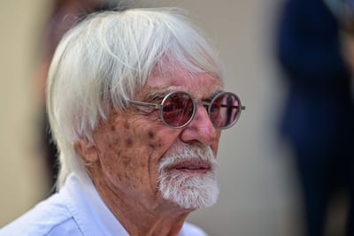Former Formula One chief Bernie Ecclestone met teams at Yas Marina Circuit. AFP