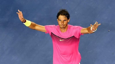 Rafael Nadal celebrates after beating Tim Smyczek on Wednesday in the second round of the Australian Open. Julian Smith / EPA / January 21, 2015