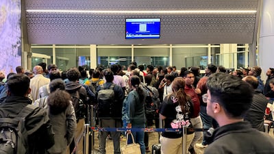 Passengers wait for a delayed IndiGo flight at Indira Gandhi International Airport in New Delhi. Photo: Reuters