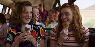 Sadie Sink and Millie Bobby Brown in Stranger Things (2016) Photo: Netflix