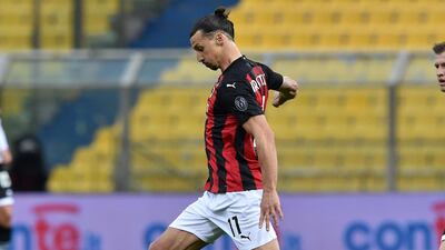 Zlatan Ibrahimovic against Parma at Stadio Ennio Tardin. Getty