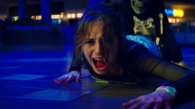 Maya Hawke in a scene from 'Fear Street Part 1: 1994', a three-part film series on Netflix that reimagines the teen horror genre for the binge generation. Netflix via AP