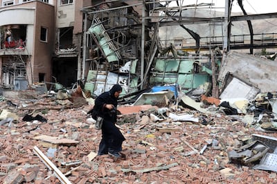 The rubble of the Shahid Beheshti University in Tehran after US-Israeli air strikes in early April. EPA