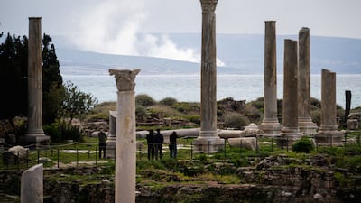 Israeli strikes hit ruins at the Phoenician Port in the southern Lebanese city of Tyre in March. AFP