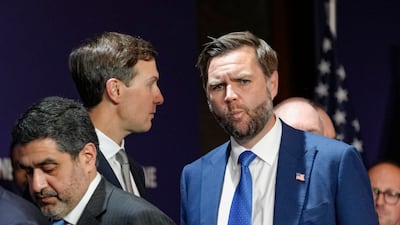 STANSSTAD, SWITZERLAND - JUNE 21: U.S. President Donald Trump's son-in-law Jared Kushner and U.S. Vice President JD Vance attend a quadrilateral meeting between the U.S., Iran, Pakistan, and Qatar at the Lake Lucerne Summit, aimed at advancing a deal to end the Middle East conflict at the Buergenstock Resort, Lake Lucerne on June 21, 2026 near Stansstad, Switzerland. US Vice President JD Vance is visiting Switzerland for negotiations with Iran to end the war and open the Strait of Hormuz that have been delayed by Israeli strikes in Lebanon. (Photo by Nathan Howard-Pool / Getty Images)