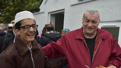 Non-Muslims and islanders attended the opening of the mosque on Friday. Claire Corkery/ The National