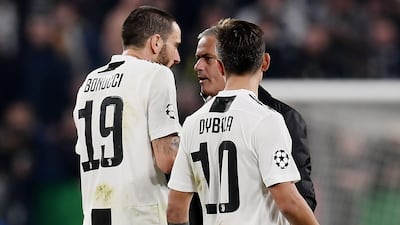 Manchester United manager Jose Mourinho confront Juventus players after the match. EPA