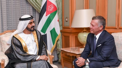 Sheikh Mohammed bin Rashid speaks with King Abdullah of Jordan. WAM