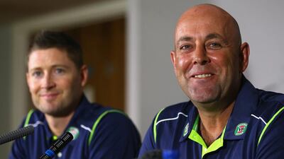 Darren Lehmann, right, the Australia coach, and Michael Clarke are back to cricket after a break. Michael Steele / Getty Images