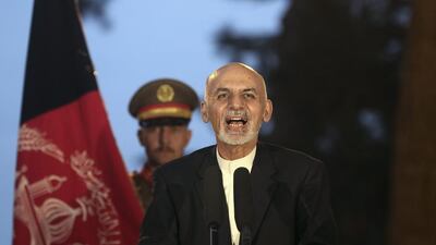 Afghan president, Ashraf Ghani, is pictured on October 18, 2014, during a press conference at the presidential palace in Kabul, Afghanistan. Massoud Hossaini/AP Photo