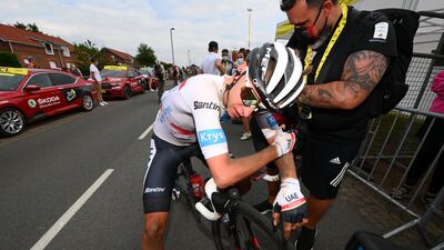 UAE Team Emirates rider Tadej Pogacar after Stage 5. Reuters