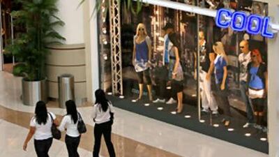 Women shop in the Al Wahda mall on April 22 2008.