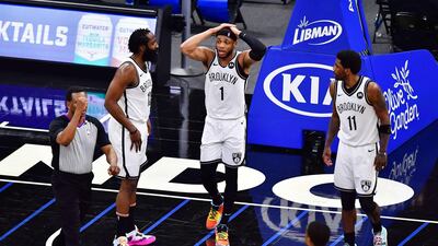 Bruce Brown of the Brooklyn Nets reacts to a foul. AFP