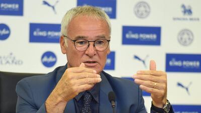New Leicester City manager Claudio Ranieri speaks at his introductory press conference at the King Power Stadium on Monday. Michael Regan / Getty Images / July 20, 2015