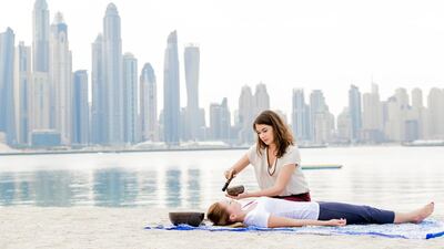 Meditative experiences using Tibetan singing bowls are now on offer at Willow Stream Spa at Fairmont The Palm. Courtesy Fairmont The Palm