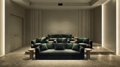 The home theatre in the Dubai Hills project. Courtesy Alix Lawson