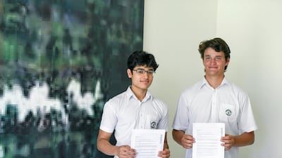 Vedant Khanna, (R), and Solal Afota will move to the US in September to study at Stanford University. All photos by Khushnum Bhandari / The National
