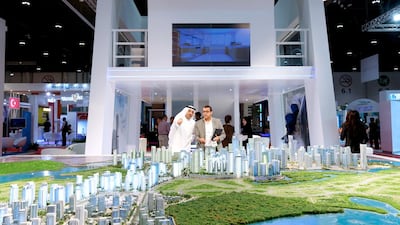 The Tamouh stand at Cityscape Abu Dhabi 2014. Fatima Al Marzooqi / The National.