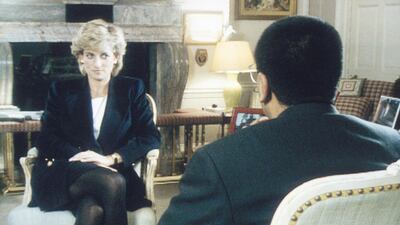 Martin Bashir interviews Princess Diana in Kensington Palace for the BBC's 'Panorama' programme. Getty Images