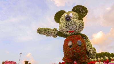The 18-metre floral Mickey Mouse in Dubai Miracle Garden won the world record for the tallest topiary sculpture. Guinness World Records