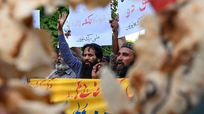 A demonstration in Lahore over fuel prices. AFP
