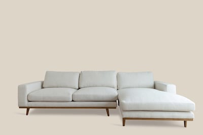 The L-shaped sectional sofa is so fuss-free, and gives your space effortless style and a casual, comfortable vibe. Courtesy Home and Soul