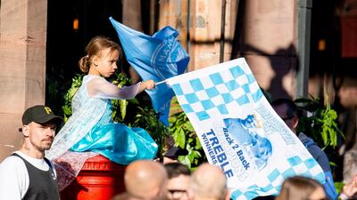 Manchester City's fans react during the Champions Parade, Manchester, Britain. EPA