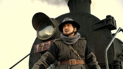 Jackie Chan in director Ding Sheng’s action-comedy, Railroad Tigers. Courtesy Rex / Shutterstock