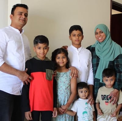 Abdul and Ruksana Latheef with their children, Ammaar, Ashaz, Ayyash and Azzaam who died in a road accident in Abu Dhabi while returning from the Liwa Festival. Izza the daughter and the parents survived. Photo: Latheef family