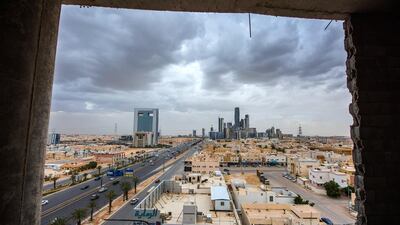 Skyscrapers in the King Abdullah financial district in Riyadh, Saudi Arabia, in April. Construction in the country dropped 80 per cent this year, according to the chief executive of Saudi Arabia’s only publicly traded builder. Waseem Obaidi for The National