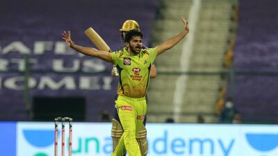 Shardul Thakur of Chennai Super Kings picked up 2-28. Sportzpics for BCCI
