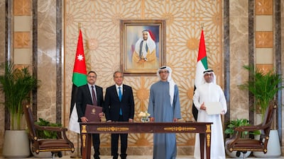 Sheikh Mansour bin Zayed, Vice President, Deputy Prime Minister and Chairman of the Presidential Court, met Jordanian Prime Minister Jafar Hassan at Qasr Al Watan for the signing ceremony. Wam