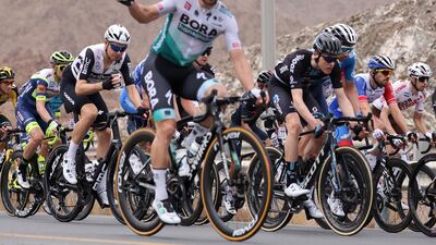 Riders during the fifth stage of the UAE Tour. AFP