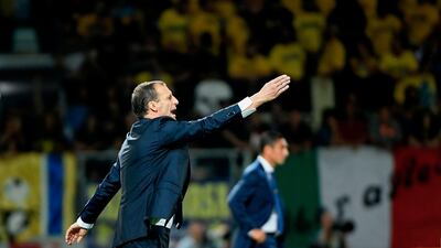 Juventus manager Massimiliano Allegri delivers instructions from the touchline. AFP
