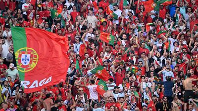 Portugal's fans cheer on their team. AFP
