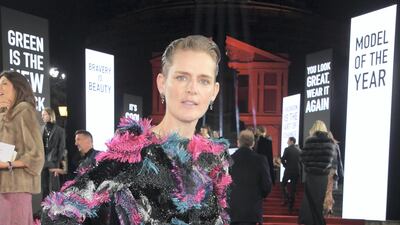 Stella Tennant arrives at The Fashion Awards 2019, at the Royal Albert Hall on December 2, 2019 in London. Getty Images