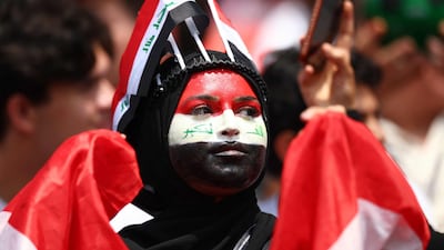 An Iraq fan during the team's match against Senegal. AFP