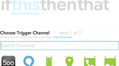 Screengrab of IFTTT (If This, Then That), a productivity app.