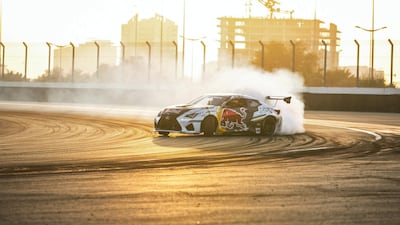 Daham in a full-on drift.