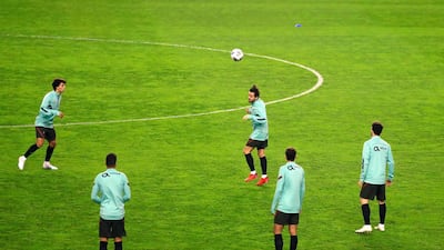Portugal players training in Split. EPA