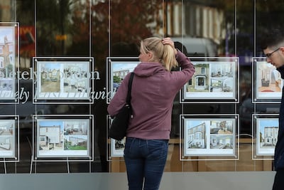 An estate agent in London. The number of mortgage deals on the market dropped last weekend. Getty Images