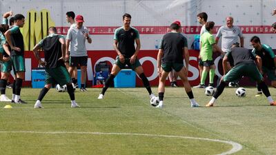 Portugal's players during training. Grigory Dukor / Reuters