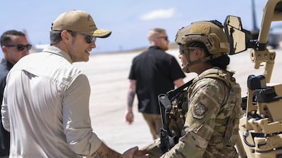 Defence Secretary Pete Hegseth meets personnel at Guantanamo Bay. AFP