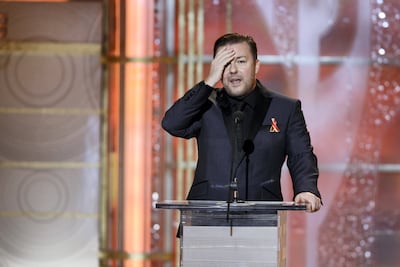 Comedian Ricky Gervais hosted the Golden Globes five times. Photo: NBCU Photo Bank