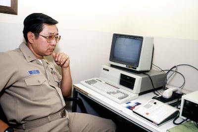 Dial-up modems, such as the one seen on the right side of this 1987 photo, were once the backbone of the internet. Photo: US National Archives