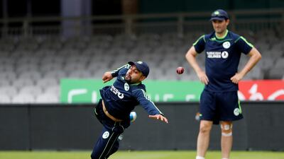 Ireland's Simranjit Singh during nets. Action Images via Reuters